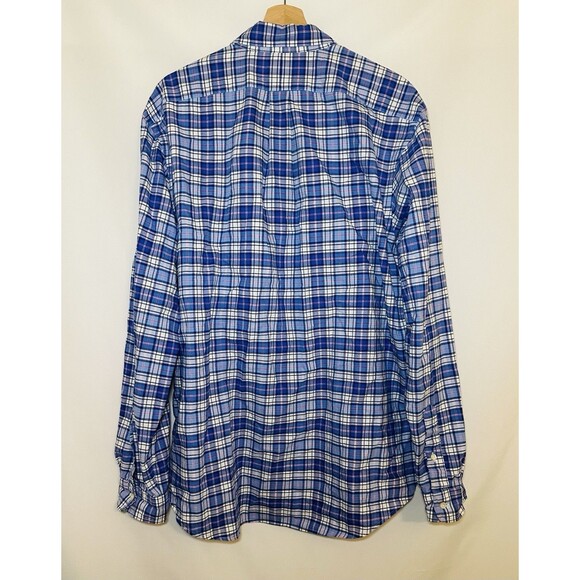 Ralph Lauren Classic Fit Long Sleeve Blue Plaid Button Front Shirt Men's XL‎ - Picture 2 of 11
